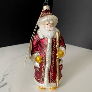 Red & Gold Santa - Polonaise Ornament by Kurt Adler